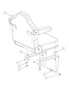 Seat Assembly Diagram and Parts List for M48-KW 53CB5DAV750-19-HP-OHV Cub Cadet Lawn Tractor